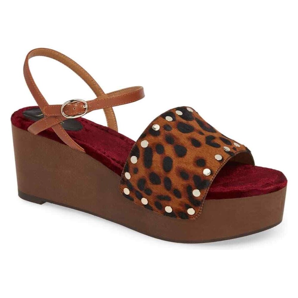 NWOB Joie Galla Genuine Calf Hair Leopard Print Sandal